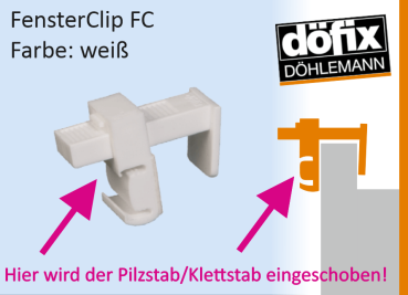 Hier kommt der Pilzstab in den Döfix Fensterträger FC